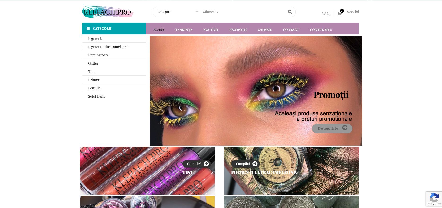 La página de inicio de la tienda online klepachpro.ro en 2020